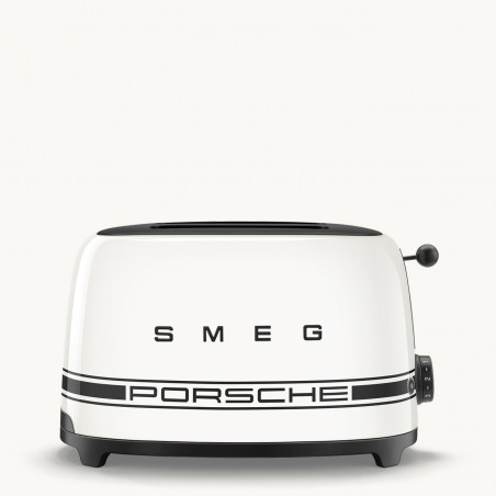 Тостер за хляб SMEG 50's Style Porsche TSF01PCWEU, 950W, 2 филии, 6 нива, Тавичка за трохи, Вграден кабел, Неръждаема стомана, Бял