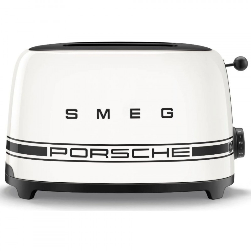 Тостер за хляб SMEG 50's Style Porsche TSF01PCWEU, 950W, 2 филии, 6 нива, Тавичка за трохи, Вграден кабел, Неръждаема стомана, Бял