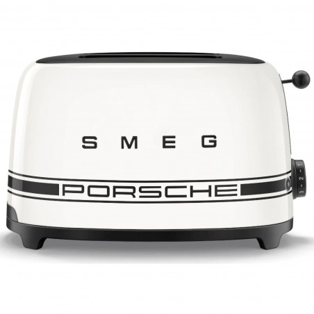 Тостер за хляб SMEG 50's Style Porsche TSF01PCWEU, 950W, 2 филии, 6 нива, Тавичка за трохи, Вграден кабел, Неръждаема стомана, Бял