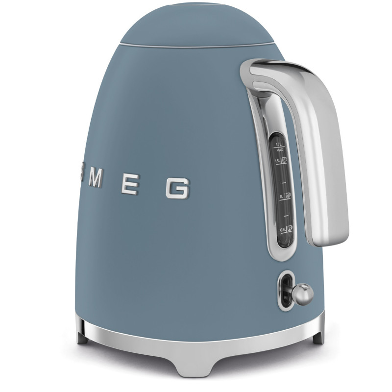 Електрическа кана SMEG KLF03SBMEU, 2400 W, 1.7 л, 360° основа, Матово покритие, Буреносно синьо
