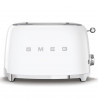 Тостер за хляб SMEG 50's Style TSF01WHEU, 950W, 2 филии, 6 нива, Тавичка за трохи, Вграден кабел, Неръждаема стомана, Бял
