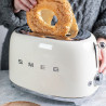 Тостер за хляб SMEG 50's Style TSF01WHEU, 950W, 2 филии, 6 нива, Тавичка за трохи, Вграден кабел, Неръждаема стомана, Бял