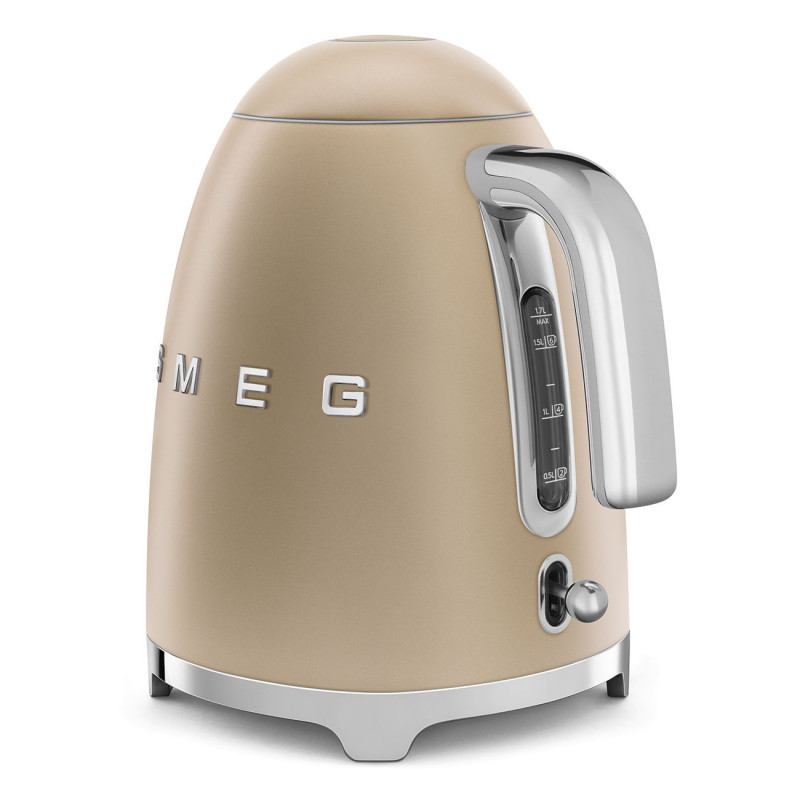 Електрическа кана SMEG KLF03CHMEU, 2400 W, 1.7 л, 360° основа, Матово покритие, Шампанско