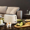 Тостер за хляб SMEG 50's Style TSF01CREU, 950W, 2 филии, 6 нива, Тавичка за трохи, Вграден кабел, Неръждаема стомана, Кремав