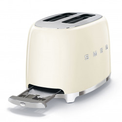 Тостер за хляб SMEG 50's Style TSF01CREU, 950W, 2 филии, 6 нива, Тавичка за трохи, Вграден кабел, Неръждаема стомана, Кремав