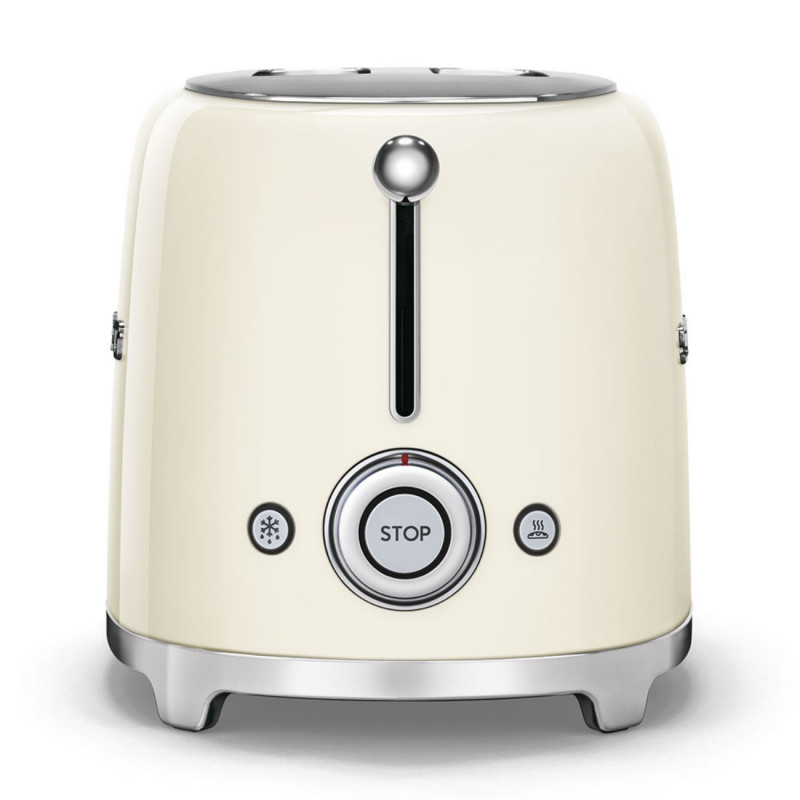 Тостер за хляб SMEG 50's Style TSF01CREU, 950W, 2 филии, 6 нива, Тавичка за трохи, Вграден кабел, Неръждаема стомана, Кремав