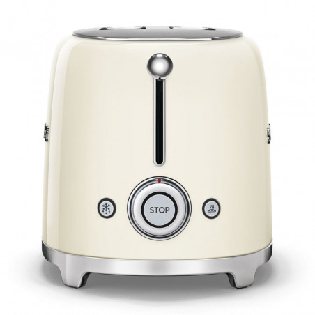 Тостер за хляб SMEG 50's Style TSF01CREU, 950W, 2 филии, 6 нива, Тавичка за трохи, Вграден кабел, Неръждаема стомана, Кремав