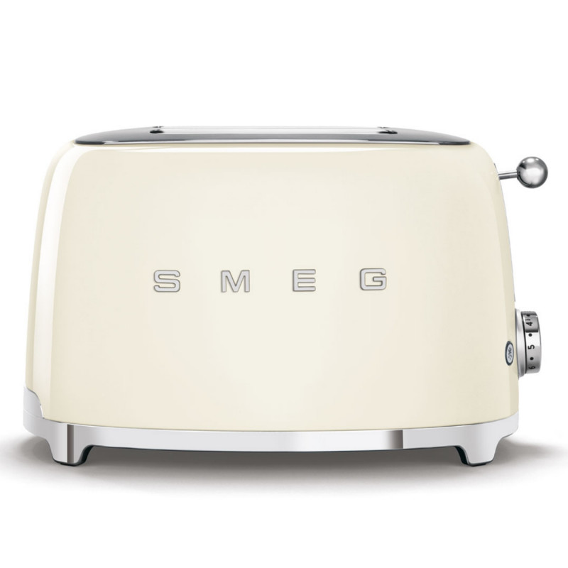 Тостер за хляб SMEG 50's Style TSF01CREU, 950W, 2 филии, 6 нива, Тавичка за трохи, Вграден кабел, Неръждаема стомана, Кремав