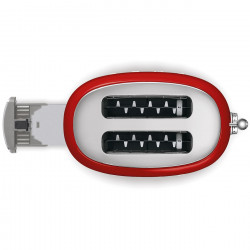 Тостер за хляб SMEG 50's Style TSF01RDEU, 950W, 2 филии, 6 нива, Тавичка за трохи, Вграден кабел, Неръждаема стомана, Червен