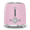 Тостер за хляб SMEG 50's Style TSF01PKEU, 950W, 2 филии, 6 нива, Тавичка за трохи, Вграден кабел, Неръждаема стомана, Розов