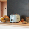 Тостер за хляб SMEG 50's Style TSF01PBEU, 950W, 2 филии, 6 нива, Тавичка за трохи, Вграден кабел, Неръждаема стомана, Син