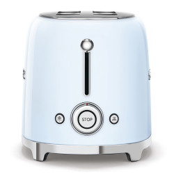 Тостер за хляб SMEG 50's Style TSF01PBEU, 950W, 2 филии, 6 нива, Тавичка за трохи, Вграден кабел, Неръждаема стомана, Син