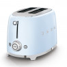 Тостер за хляб SMEG 50's Style TSF01PBEU, 950W, 2 филии, 6 нива, Тавичка за трохи, Вграден кабел, Неръждаема стомана, Син
