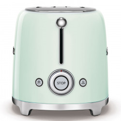 Тостер за хляб SMEG 50's Style TSF01PGEU, 950W, 2 филии, 6 нива, Тавичка за трохи, Вграден кабел, Неръждаема стомана, Зелен