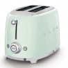 Тостер за хляб SMEG 50's Style TSF01PGEU, 950W, 2 филии, 6 нива, Тавичка за трохи, Вграден кабел, Неръждаема стомана, Зелен