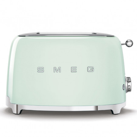 Тостер за хляб SMEG 50's Style TSF01PGEU, 950W, 2 филии, 6 нива, Тавичка за трохи, Вграден кабел, Неръждаема стомана, Зелен