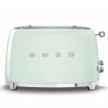 Тостер за хляб SMEG 50's Style TSF01PGEU, 950W, 2 филии, 6 нива, Тавичка за трохи, Вграден кабел, Неръждаема стомана, Зелен