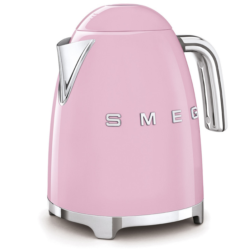 Електрическа кана SMEG KLF03PKEU, 2400 W, 1.7 л, 360° основа, Гланцово покритие, Розов