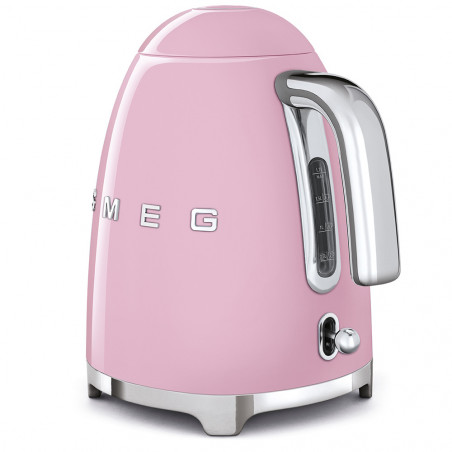 Електрическа кана SMEG KLF03PKEU, 2400 W, 1.7 л, 360° основа, Гланцово покритие, Розов