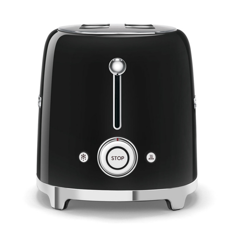 Тостер за хляб SMEG 50's Style TSF01BLEU, 950W, 2 филии, 6 нива, Тавичка за трохи, Вграден кабел, Неръждаема стомана, Черен