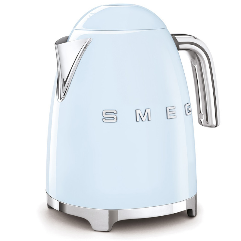 Електрическа кана SMEG KLF03PBEU, 2400 W, 1.7 л, 360° основа, Гланцово покритие, Пастелно син
