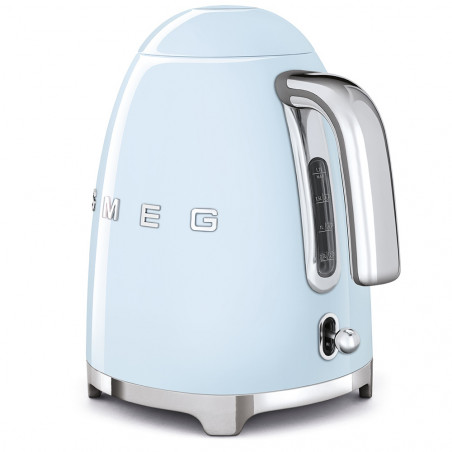 Електрическа кана SMEG KLF03PBEU, 2400 W, 1.7 л, 360° основа, Гланцово покритие, Пастелно син