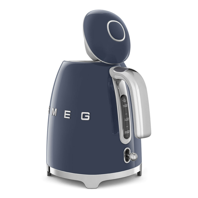 Електрическа кана SMEG KLF03NBEU, 2400 W, 1.7 л, 360° основа, Гланцово покритие, Морско синьо