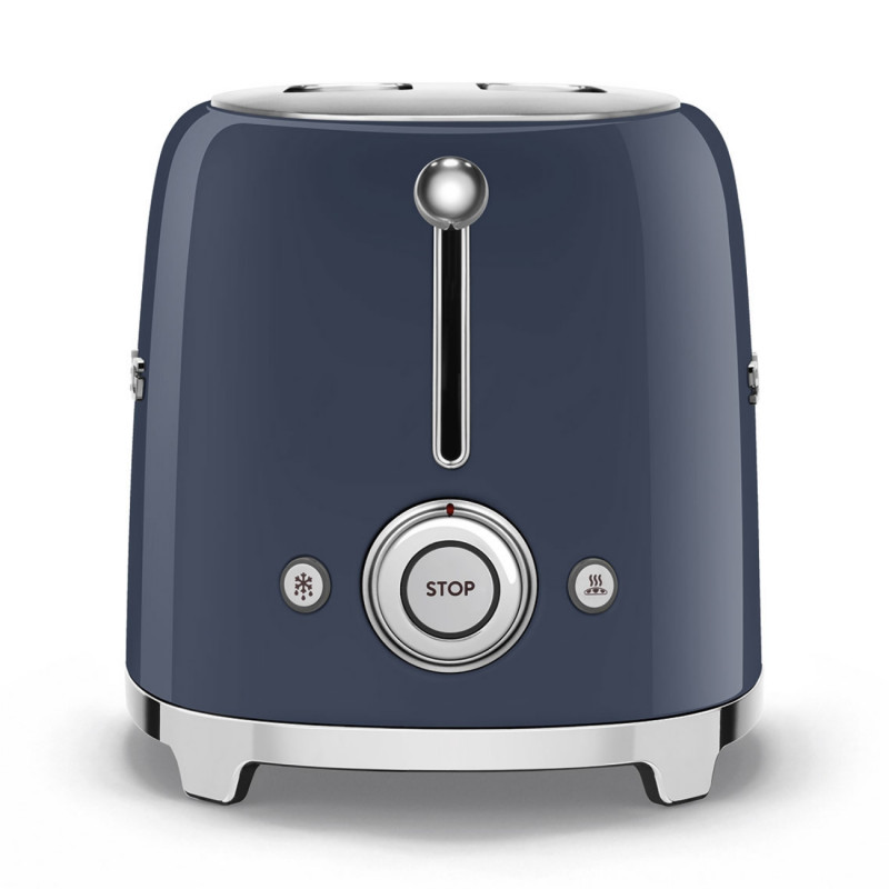 Тостер за хляб SMEG 50's Style TSF01NBEU, 950W, 2 филии, 6 нива, Тавичка за трохи, Вграден кабел, Неръждаема стомана, Тъмносин