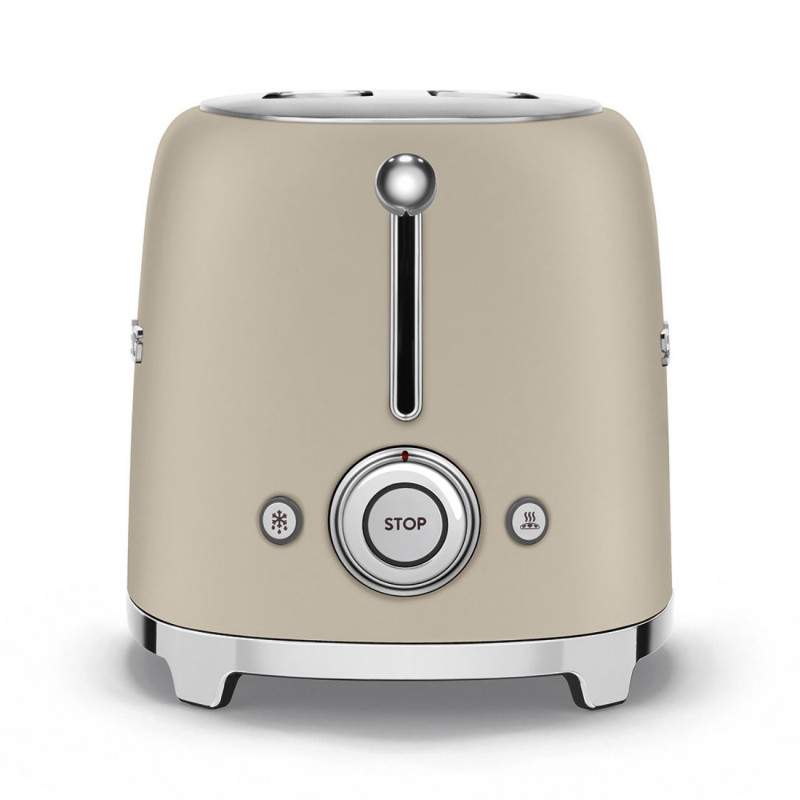Тостер за хляб SMEG 50's Style TSF01MLMEU, 950W, 2 филии, 6 нива, Тавичка за трохи, Вграден кабел, Неръждаема стомана, Бежов