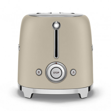Тостер за хляб SMEG 50's Style TSF01MLMEU, 950W, 2 филии, 6 нива, Тавичка за трохи, Вграден кабел, Неръждаема стомана, Бежов