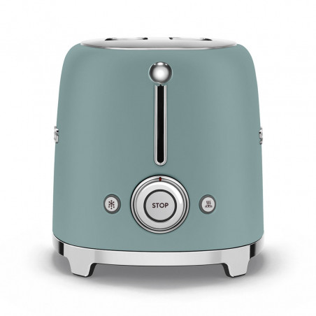 Тостер за хляб SMEG 50's Style TSF01EGMEU, 950W, 2 филии, 6 нива, Тавичка за трохи, Вграден кабел, Неръждаема стомана, Изумрудено зелен