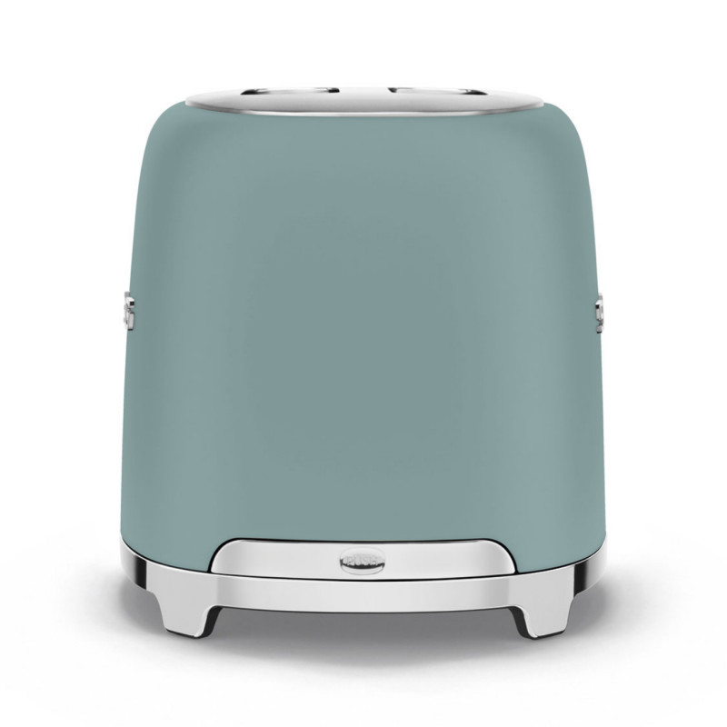 Тостер за хляб SMEG 50's Style TSF01EGMEU, 950W, 2 филии, 6 нива, Тавичка за трохи, Вграден кабел, Неръждаема стомана, Изумрудено зелен