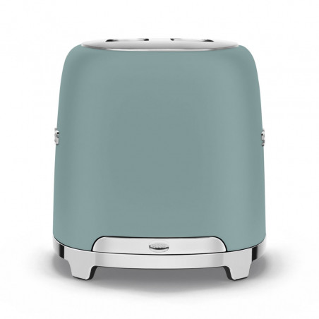 Тостер за хляб SMEG 50's Style TSF01EGMEU, 950W, 2 филии, 6 нива, Тавичка за трохи, Вграден кабел, Неръждаема стомана, Изумрудено зелен