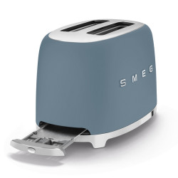 Тостер за хляб SMEG 50's Style TSF01SBMEU, 950W, 2 филии, 6 нива, Тавичка за трохи, Вграден кабел, Неръждаема стомана, Буреносно син