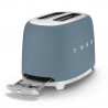 Тостер за хляб SMEG 50's Style TSF01SBMEU, 950W, 2 филии, 6 нива, Тавичка за трохи, Вграден кабел, Неръждаема стомана, Буреносно син