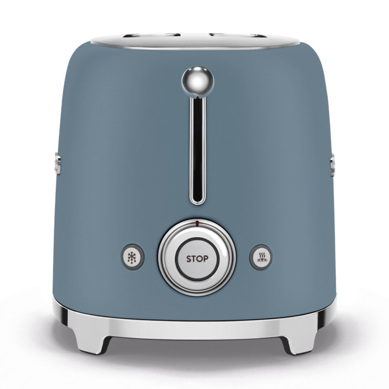 Тостер за хляб SMEG 50's Style TSF01SBMEU, 950W, 2 филии, 6 нива, Тавичка за трохи, Вграден кабел, Неръждаема стомана, Буреносно син
