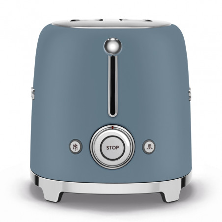 Тостер за хляб SMEG 50's Style TSF01SBMEU, 950W, 2 филии, 6 нива, Тавичка за трохи, Вграден кабел, Неръждаема стомана, Буреносно син