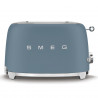 Тостер за хляб SMEG 50's Style TSF01SBMEU, 950W, 2 филии, 6 нива, Тавичка за трохи, Вграден кабел, Неръждаема стомана, Буреносно син