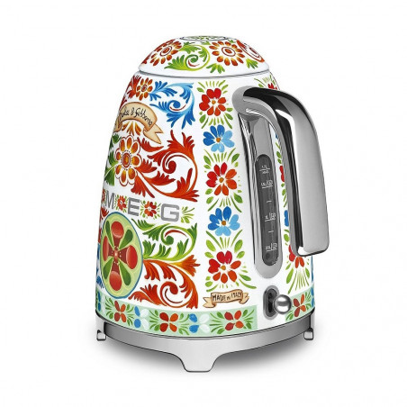 Електрическа кана SMEG Dolce & Gabbana KLF03DGEU, 2400 W, 1.7 л, 360° основа, Гланцово покритие, Многоцветен