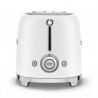 Тостер за хляб SMEG 50's Style TSF01WHMEU, 950W, 2 филии, 6 нива, Тавичка за трохи, Вграден кабел, Неръждаема стомана, Бял мат