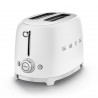 Тостер за хляб SMEG 50's Style TSF01WHMEU, 950W, 2 филии, 6 нива, Тавичка за трохи, Вграден кабел, Неръждаема стомана, Бял мат