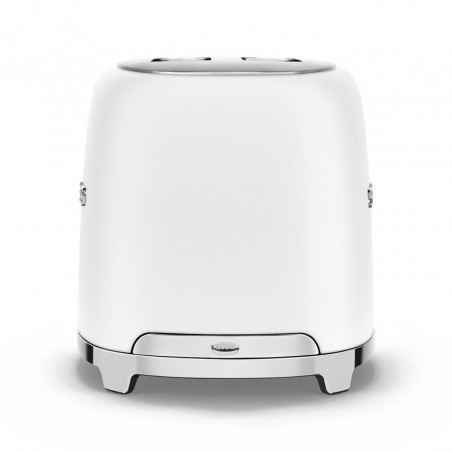 Тостер за хляб SMEG 50's Style TSF01WHMEU, 950W, 2 филии, 6 нива, Тавичка за трохи, Вграден кабел, Неръждаема стомана, Бял мат