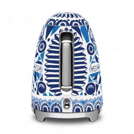 Електрическа кана SMEG Dolce & Gabbana KLF03DGBEU, 2400 W, 1.7 л, 360° основа, Гланцово покритие, Средиземноморско синьо