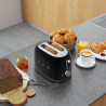 Тостер за хляб SMEG 50's Style TSF01BLMEU, 950W, 2 филии, 6 нива, Тавичка за трохи, Вграден кабел, Неръждаема стомана, Черен мат