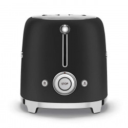Тостер за хляб SMEG 50's Style TSF01BLMEU, 950W, 2 филии, 6 нива, Тавичка за трохи, Вграден кабел, Неръждаема стомана, Черен мат