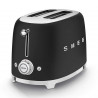 Тостер за хляб SMEG 50's Style TSF01BLMEU, 950W, 2 филии, 6 нива, Тавичка за трохи, Вграден кабел, Неръждаема стомана, Черен мат