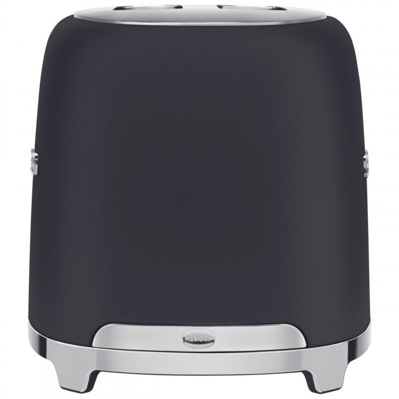 Тостер за хляб SMEG 50's Style TSF01BLMEU, 950W, 2 филии, 6 нива, Тавичка за трохи, Вграден кабел, Неръждаема стомана, Черен мат