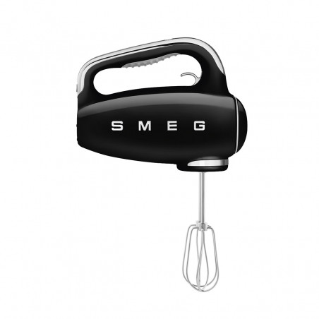 Ръчен миксер SMEG 50's Style HMF01BLEU, 250W, 9 скорости, Турбо, Скрит LED дисплей, Таймер, Аксесоари, Черен