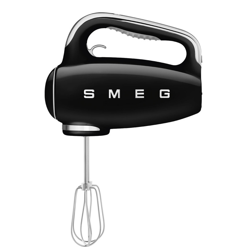 Ръчен миксер SMEG 50's Style HMF01BLEU, 250W, 9 скорости, Турбо, Скрит LED дисплей, Таймер, Аксесоари, Черен