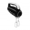 Ръчен миксер SMEG 50's Style HMF01BLEU, 250W, 9 скорости, Турбо, Скрит LED дисплей, Таймер, Аксесоари, Черен